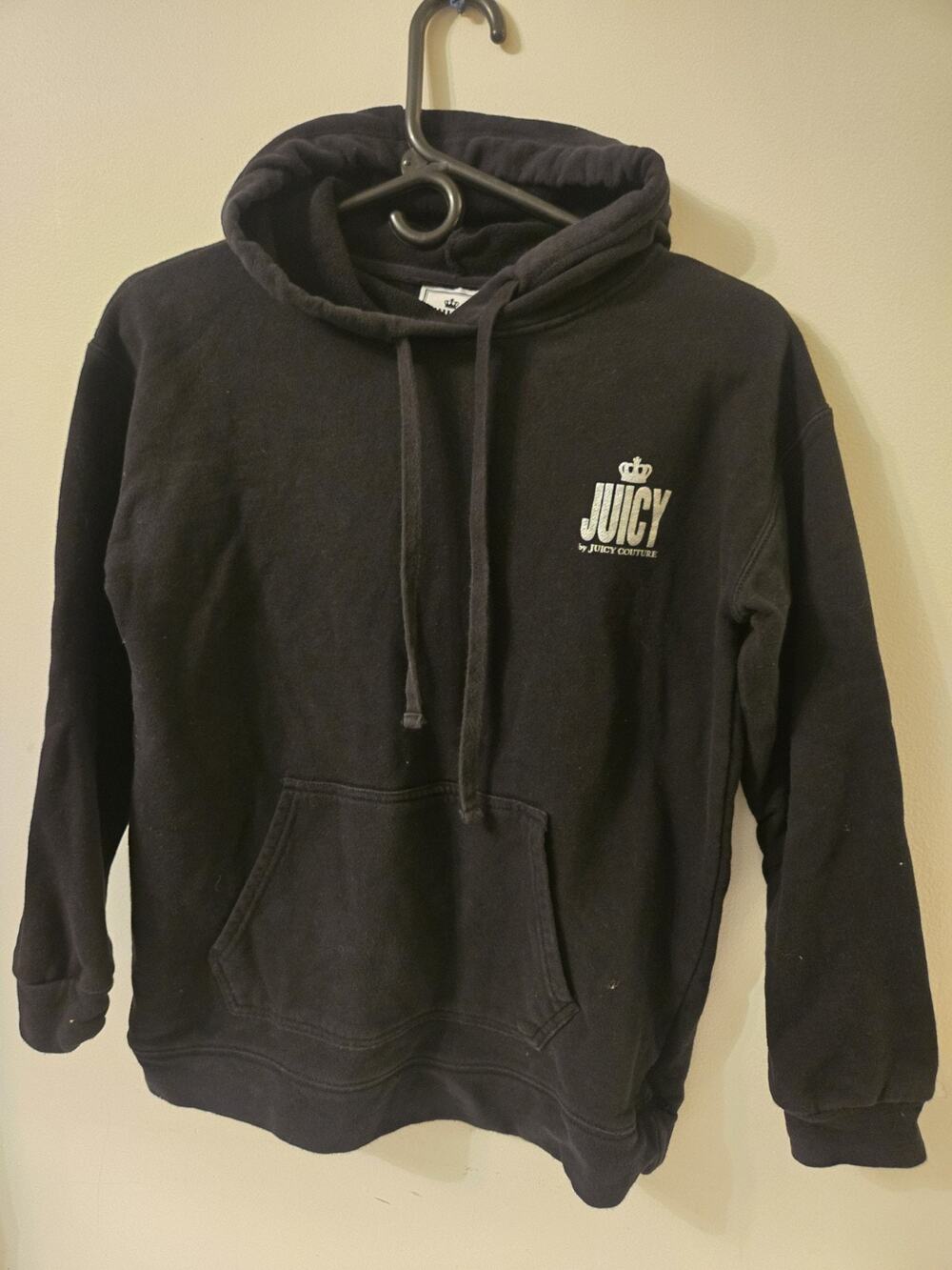 Juicy by Juicy Couture Black Hoodie Women's Sz Small Sweatshirt 100% Cotton